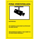 [BSC27087] Placa / cartel en catalán de Zona Videovigilada plástico para interior/exterior. Homologado según normativa vigente