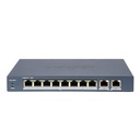 [DS-3E0310P-E/M(B)] Switch POE 8 puertos 100Mbps 2 Puertos Gigabit RJ45 No gestionable