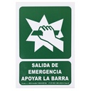 [S-537] Cartel de Señalización Empujar barra para abrir puerta