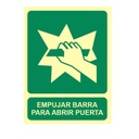 [S-537] Cartel de Señalización Empujar barra para abrir puerta