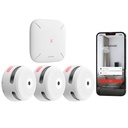 [FS31] Kit de detección de incendio autónomo Inlcuye 3 detectores de humo XS01-M y HUB SBS50