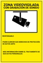 [BSC00838] Placa / cartel de Zona Videovigilada con grabación de sonido Español PVC para interior/exterior. Homologado según normativa vigente