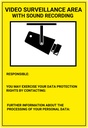 [BSC00839] Placa / cartel de Zona Videovigilada con grabación de sonido Inglés PVC para interior/exterior. Homologado según normativa vigente