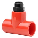[PIP-016] Bifurcación en T Ø25mm con adaptador de tubo capilar Ø10mm. Pack 10